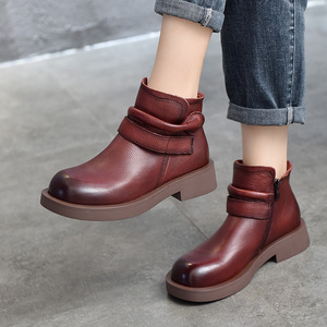 Botas altas de tacón de bloque para mujer, de invierno, para novias, con forro de piel cálido y aislamiento para clima frío - Product Image 1