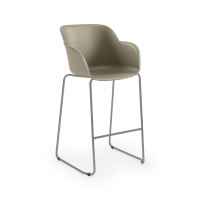 Tabouret de bar contemporain en plastique Shell-M de 75 cm avec base chromée pour bar à domicile - Conception stable