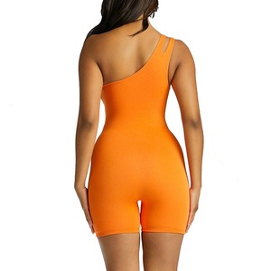 Bodysuits de Yoga de Una Pieza para Mujer, Moda al por Mayor, Moldeadores, Ajustados, de Un Hombro, Sexys, Transpirables, Sin Costuras, de Spandex/Nailon - Product Image 2