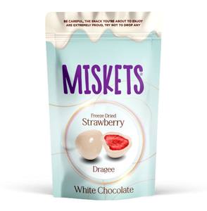 Vente directe d'usine en gros à prix compétitif Miskets Chocolat blanc fraises lyophilisées (12x80g) - Product Image 1