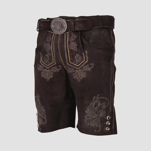 Pantalones cortos Lederhosen para hombre, traje bordado de piel sintética bávaro tradicional para festivales culturales y celebraciones patrimoniales - Product Image 1