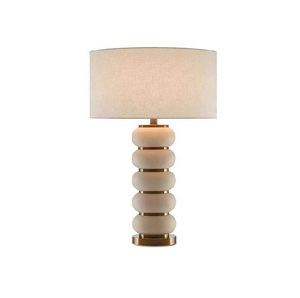 Home Accessories <b>Lamp</b> with White Lampshade Brass Porcelain Table <b>Lamps</b> Classic Blue White Led Lights Decor Bronze Ceramics Light - Product Image 3