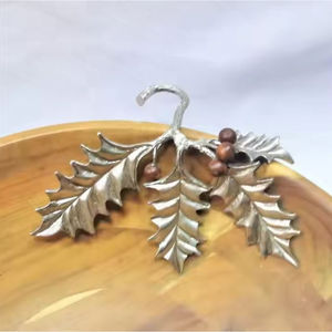 Cuenco de madera redondo de diseño antiguo con flor de Metal dorado, cuenco para servir sopa para accesorios de utensilios de cocina a buen precio - Product Image 5