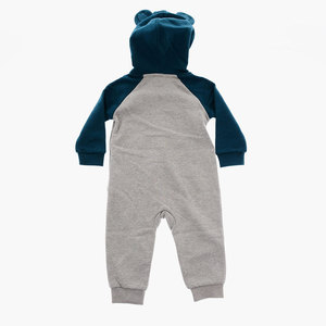 Mono de Dos Tonos con Capucha y Estampado de Logotipo OEM, Mangas Largas, Cierre de Cremallera, Verde, Primavera-Verano - Product Image 4