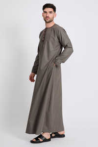 Thobe/Thawb, venta al por mayor, bata de poliéster informal para hombre, Thobe Abaya, bordado, manga larga, transpirable, de talla grande para adultos - Product Image 3