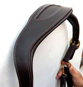 Halter de equitación inglés de calidad superior, venta completa, filete de cuero, banda para la nariz media redonda, herrajes de latón de alta calidad, productos para caballos - Product Image 3