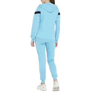 Chándales elegantes para mujer Cierre de cremallera y Jersey Cuello con capucha Top e inferior Chándal con cremallera para mujer - Product Image 4