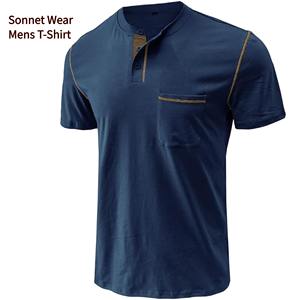 Camiseta de bolsillo para hombre, cómoda, suave, contraste sólido - Product Image 4