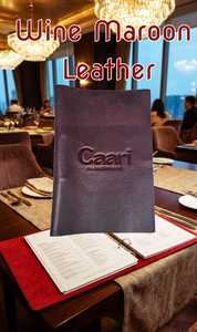 ปกเมนูหนัง PU พิมพ์ลายแบบ Letterpress ทนทาน ส่งเร็ว ปรับแต่งได้ สำหรับร้านกาแฟ บาร์ ร้านอาหาร สไตล์วินเทจ ขนาด A5 - Product Image 3