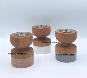 Brûleur d'encens écologique Mubkhar avec incrustations en bois et résine, design incurvé, style arabe, ensemble de brûleurs d'encens pour l'Aïd - Product Image 6