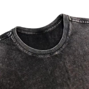 Vente chaude Hommes Acide Lavé T-Shirt Respirant Street Wear 100% Coton Léger Worest Tissu Populaire pour Adultes - Product Image 5