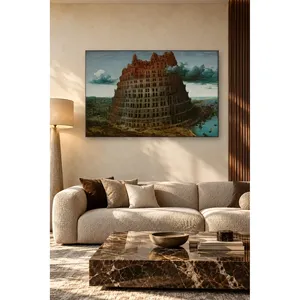 Fida Bruegel Petite tour de Babel aux tons rougeâtres Impression sur toile - Product Image 3
