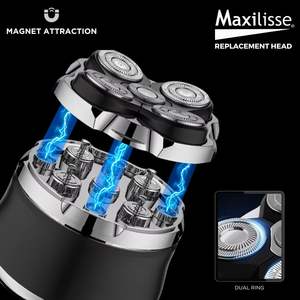 Afeitadora Eléctrica Recargable para Hombre, Cabezales Rotatorios Flotantes, Triple Cuchilla de Acero Inoxidable, Resistente al Agua IPX7, para Afeitar la Cara, Ideal para Viajes - Product Image 4