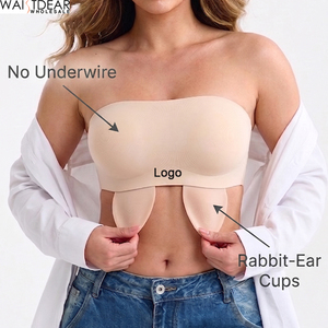 <span class=keywords><strong>Reggiseno</strong></span> Convertibile Senza Spalline Waistdear <span class=keywords><strong>con</strong></span> Stecche Laterali, <span class=keywords><strong>Reggiseno</strong></span> Invisibile Antiscivolo a Fascia per Donna, Coppe a Orecchie di Coniglio Semi-Fisse - Product Image 1