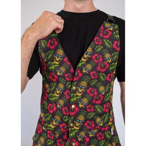 Chaleco con Estampado de Calaveras y Piñas, Decorado con Botones - Product Image 3
