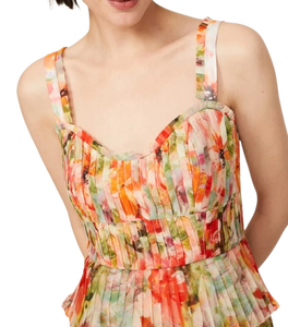 Robe à fleurs orange exclusive pour femmes pour l'élégance de la fête des femmes du fournisseur indien - Product Image 2