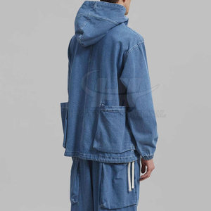 Fashion Winter 100% Cotton Half Zip Jeans Hoodies-Lightweight Breathable Street & Daily Wear - Product Image 3