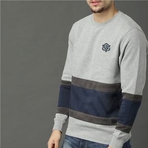 Sweatshirts pulls 100% coton grande taille pour hommes Vêtements d'hiver avec contraste de couleur Motif solide - Product Image 2