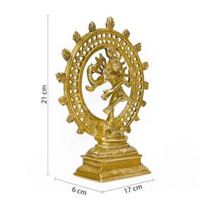 Meilleure qualité finition antique laiton Nataraja symbole de l'énergie cosmique pour salle de méditation et espace Pooja de l'exportateur indien - Product Image 4