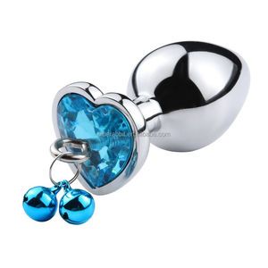 Heart-Shaped <strong>Anal</strong> Plug Wholesale S M L Sizes Metal Jewel Butt Bells with Traction Chain Prostate Training Plug <strong>Anal</strong> Sex Toys - Product Image 5