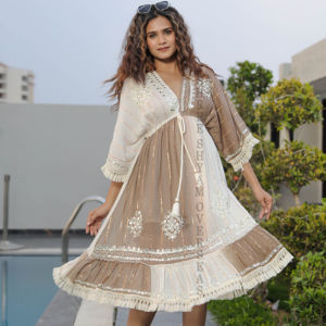 Colección de verano 2024 Vestido corto tie Dye ropa de playa Resort wear vestido elegante - Product Image 1