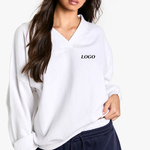 Sweat-shirt élégant à col en V pour femmes, pour les acheteurs en gros, prix avantageux, collection décontractée d'hiver pour femmes / Matière respirante pour le confort - Product Image 1