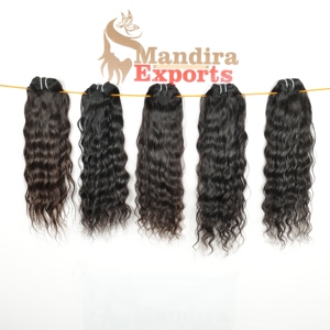 Extensiones de cabello humano de templo indio de fabricante al por mayor paquetes ondulados rizados naturales de trama doble rizos de ondas vírgenes sin procesar - Product Image 2