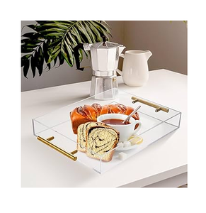 Plateau de service en acrylique transparent rectangulaire carré plateau de service en acrylique de haute qualité prix abordable - Product Image 5