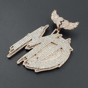 LL personalizado 3D colgante personalizado 925 plata esterlina diamante oro blanco IGI certificado estilo Hip Hop nombre pasa regalo - Product Image 5