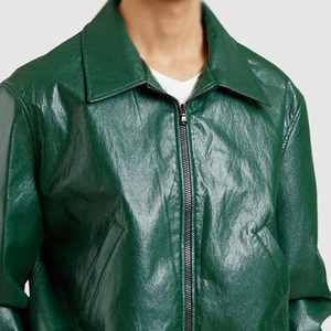 Blouson aviateur en cuir personnalisé OEM avec impression de logo, broderie, vêtements d'extérieur d'hiver pour hommes et femmes, approvisionnement d'usine - Product Image 3