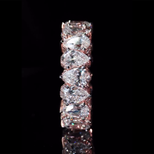 Sang trọng vĩnh cửu ban nhạc | hình dạng quả lê vvs moissanite Vòng | 925 Sterling Bạc | đồ trang sức kỷ niệm ngày cưới - Product Image 2