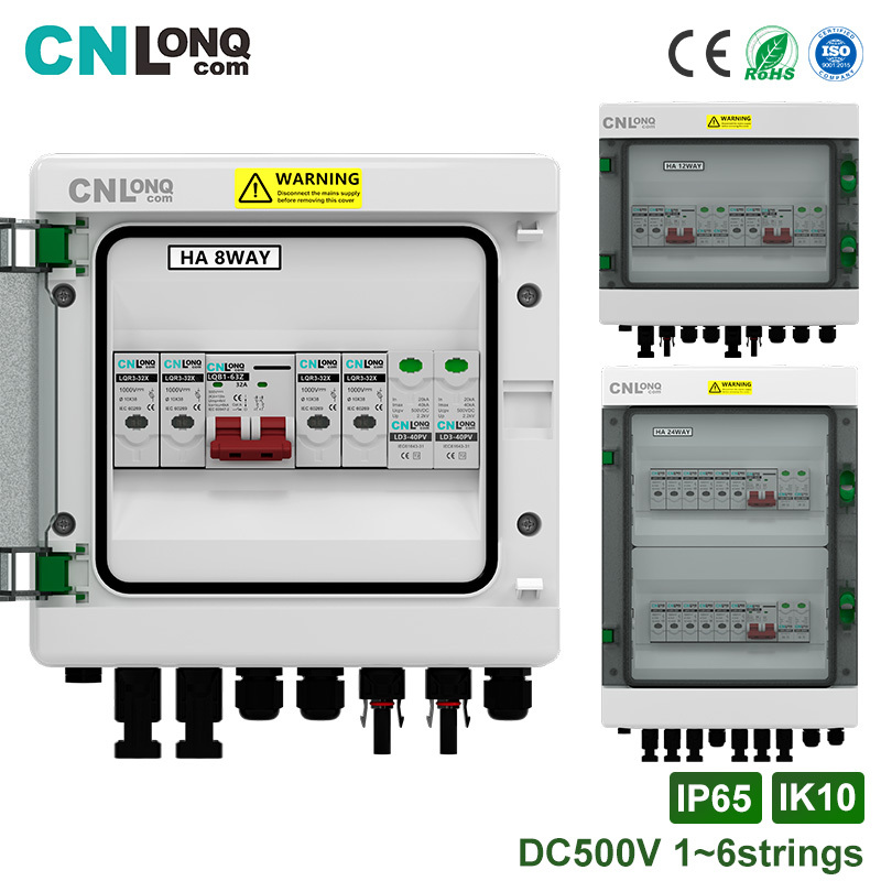 CNLONQ ODM/OEM DC500V 1/2/3/4/5/6 Strings PV Combiner Box 1/2/3/4/5/6 In with Solar Breaker, SPD and Fuse for Solar · image 1