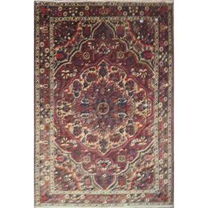One Of The Kind Hand-Knotted Persian <b>Wool</b> Rug _ Luxurious Vintage Design, 9'8 x 6'5, Artisan <b>Crafted</b> - Product Image 1