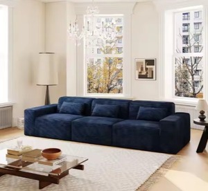 โซฟาหนังแท้ทรงสี่เหลี่ยมผืนผ้าสไตล์ยุโรปสมัยใหม่ สำหรับห้องนั่งเล่นในอพาร์ตเมนต์ โรงแรม เฟอร์นิเจอร์คุณภาพสูง ดีไซน์หรูหรา - Product Image 2