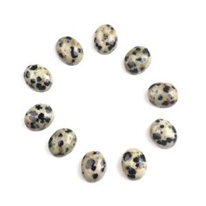 Pierre précieuse de jaspe dalmatien naturel de haute qualité, 12x16 mm, forme ovale lisse, cabochons plats, fabrication de bijoux de guérison - Product Image 2