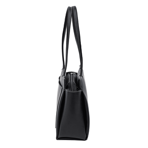 Sac fourre-tout vintage en cuir véritable noir, sac à main pour femme, sac à bandoulière pour le travail, grand sac à main, poches, fermeture à glissière, structure rigide, deux - Product Image 6