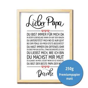 Impresión artística de diseño moderno con marco negro: Querido Papá - Product Image 5