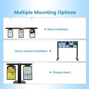 MinewTag rak tanda Digital 10.1 inci, ukuran besar rak Tampilan Harga iklan rak warna penuh tanda layar LCD stretch