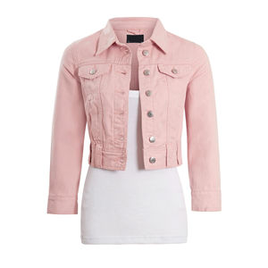 Veste en jean courte pour femme de haute qualité OEM, jean décontracté avec un jean tissé tendance pour la saison d'automne, personnalisable - Product Image 5