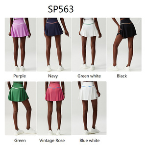 Falda de Tenis Transpirable de Cintura Alta para Mujer, Anti-Exposición, Secado Rápido, Elástica en 4 Direcciones, Culottes Deportivos de Dos Piezas - Product Image 5