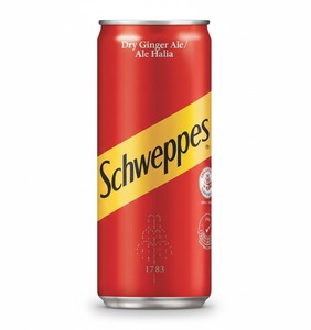 Boisson gazeuse fruitée épicée et piquante Schweppess Dry Ginger Ale 320 ml en canette, boissons rafraîchissantes, boissons non alcoolisées - Product Image 1