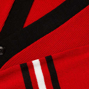 Lujoso cárdigan de punto de lana de punto universitario de fútbol americano de alta calidad, suéter de punto de colores personalizados abiertos para mujer - Product Image 3