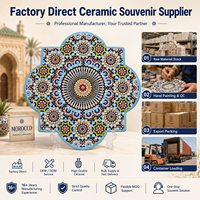 Souvenirs touristiques du Maroc, sous-verres en céramique de style marocain, sous-verres en céramique 3D, dessous de tasse avec boîte, personnalisés, sur mesure, ODM, vente en gros