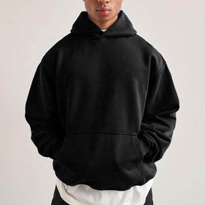 2025 sweat à capuche lourd Streetwear personnalisé 100% coton goutte épaule plaine français éponge épais blanc surdimensionné sweats à capuche pour hommes - Product Image 3