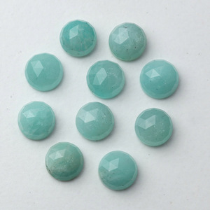 Cabujón de Amazonita Genuina de Alta Calidad, 12 mm, Facetado, Circular, con Base Plana, para Fabricación de Joyas, Pulido - Product Image 5