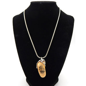 Bella. 925 catena di serpente in argento Sterling con Scrimshaw ciondolo nave belle collane - Product Image 2