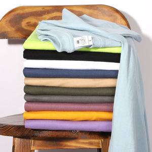 T-shirt d'été 210g en coton épais pour hommes T-shirt personnalisé vierge à manches courtes et à épaules tombantes T-shirt surdimensionné pour hommes Expédition DDP - Product Image 5
