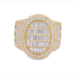 Fine Jewelry Moissanite Hip Hop Engagement <b>Ring</b> 14K Gold Championship <b>Ring</b> Baguette VVS Moissanite Diamond <b>Men</b> <b>Ring</b> - Product Image 1