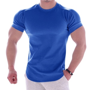 T-shirt de sport coupe ajustée de haute qualité pour hommes entraînement de Compression t-shirts de gymnastique col rond chemise d'entraînement de musculation masculine - Product Image 2