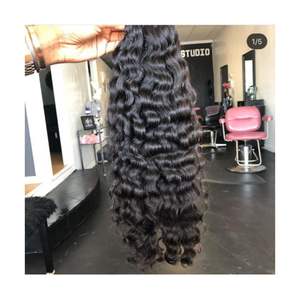 Directement de l'Inde, extensions de cheveux vierges Remy naturels bruts non traités de temple bouclés, bon marché directement de l'Inde - Product Image 2